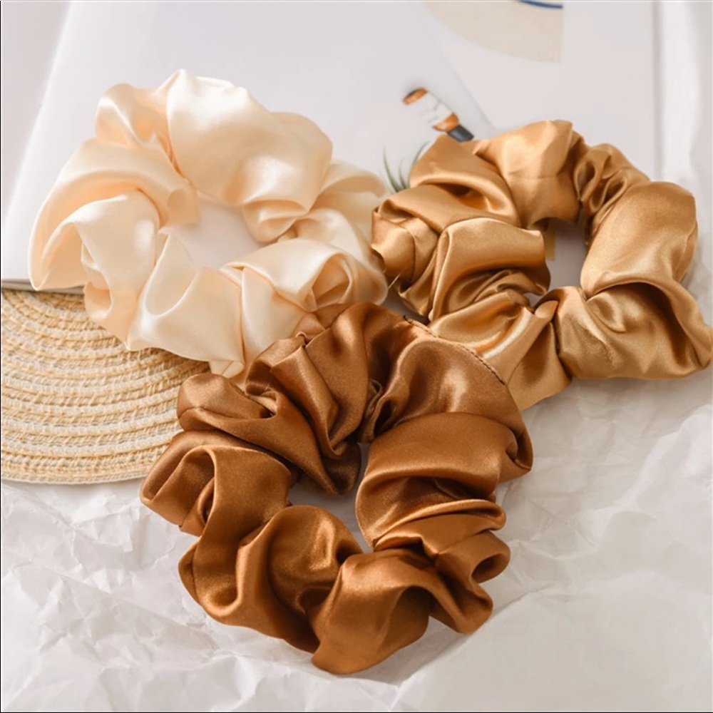 Elastic Satin Solid Color Scrunchies